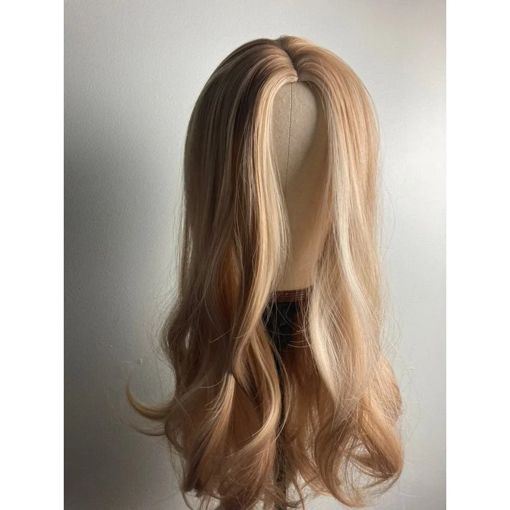 Highlighted Blonde Wavy Wig